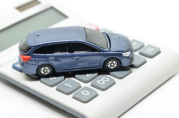 Image showing Calculator and toy car 