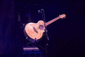 Image showing Acoustic Guitar on Stage