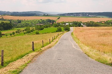 Image showing Road through farmlands