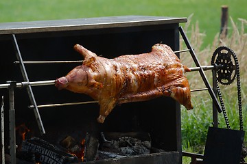 Image showing Meat over the flames