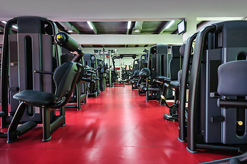 Image showing Modern gym interior with equipment