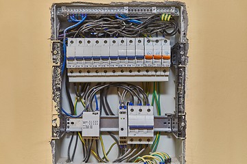 Image showing Electricity switches and wiring