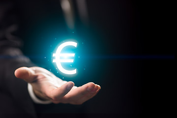 Image showing Man hand l with euro icon