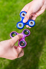 Image showing Popular toys fidget spinners