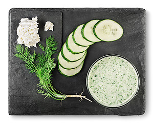 Image showing Vegetarian smoothie from cucumber