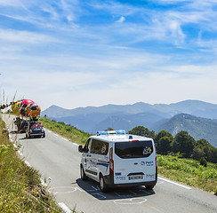 Image showing The Official Ambulance on Col d'Aspin - Tour de France 2015