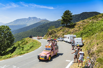 Image showing Cochonou Caravan in Pyrenees Mountains - Tour de France 2015