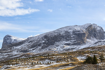 Image showing Mountain With Little Snow in Winter