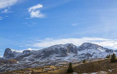 Image showing Mountain With Little Snow in Winter
