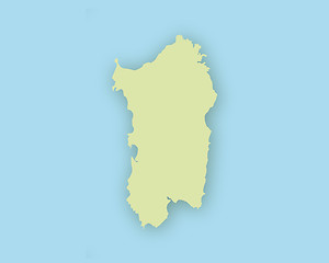 Image showing Map of Sardinia with shadow