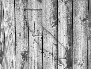 Image showing Map of California on weathered wood