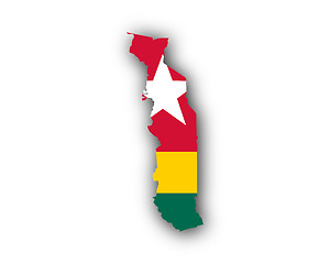 Image showing Map and flag of Togo