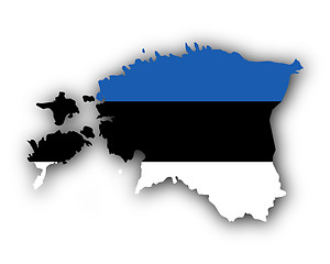 Image showing Map and flag of Estonia