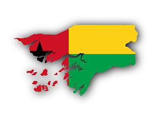 Image showing Map and flag of Guinea-Bissau
