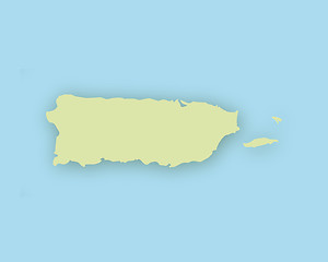 Image showing Map of Puerto Rico with shadow