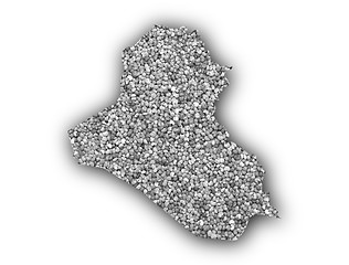 Image showing Map of Iraq on poppy seeds