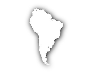 Image showing Map of South America with shadow