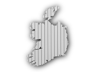 Image showing Map of Ireland on corrugated iron