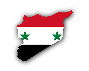 Image showing Map and flag of Syria