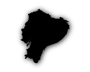 Image showing Map of Ecuador with shadow