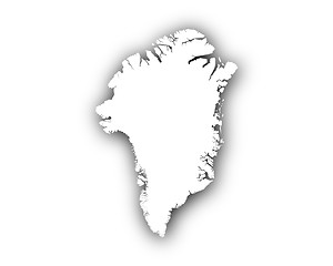 Image showing Map of Greenland with shadow