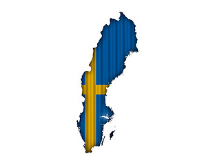 Image showing Map and flagt of Sweden