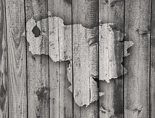 Image showing Map of Venezuela on weathered wood