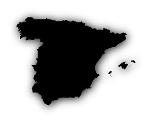 Image showing Map of Spain with shadow