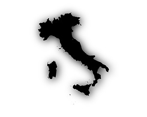 Image showing Map of Italy with shadow