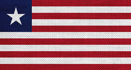 Image showing Flag of Liberia on old linen