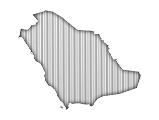 Image showing Map of Saudi Arabia on corrugated iron