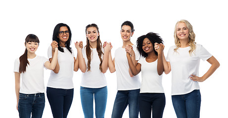 Image showing international group of happy smiling women