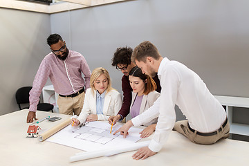 Image showing business team discussing house project at office