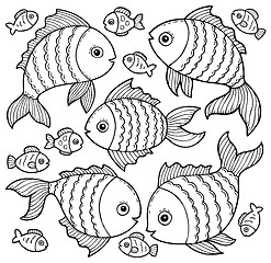 Image showing Fish drawings theme image 3