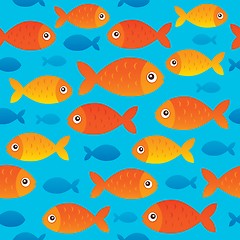 Image showing Seamless background stylized fishes 2