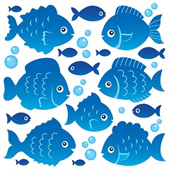 Image showing Fish silhouettes theme set 2