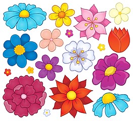 Image showing Stylized flower heads theme set 1