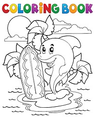 Image showing Coloring book dolphin theme 3