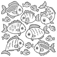 Image showing Fish drawings theme image 1