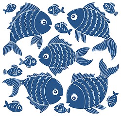 Image showing Fish silhouettes theme set 3