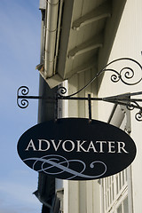 Image showing Advokater Sign