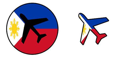 Image showing Nation flag - Airplane isolated - Philippines