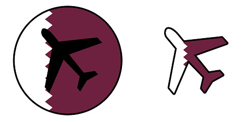 Image showing Nation flag - Airplane isolated - Qatar