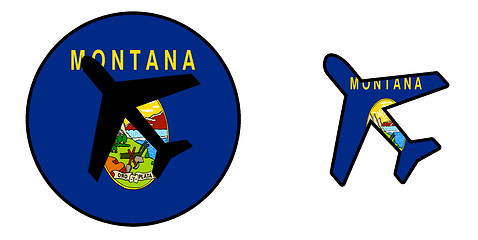 Image showing Nation flag - Airplane isolated - Montana