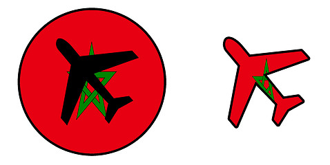 Image showing Nation flag - Airplane isolated - Morocco