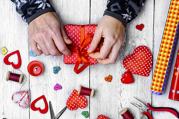 Image showing Making gifts for Valentine's day