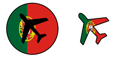 Image showing Nation flag - Airplane isolated - Portugal