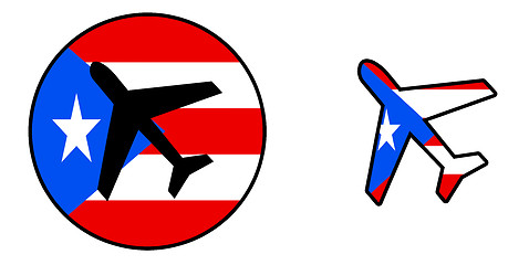 Image showing Nation flag - Airplane isolated - Puerto Rico