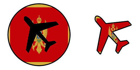 Image showing Nation flag - Airplane isolated - Montenegro