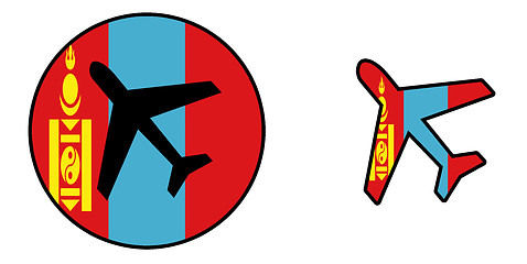 Image showing Nation flag - Airplane isolated - Mongolia